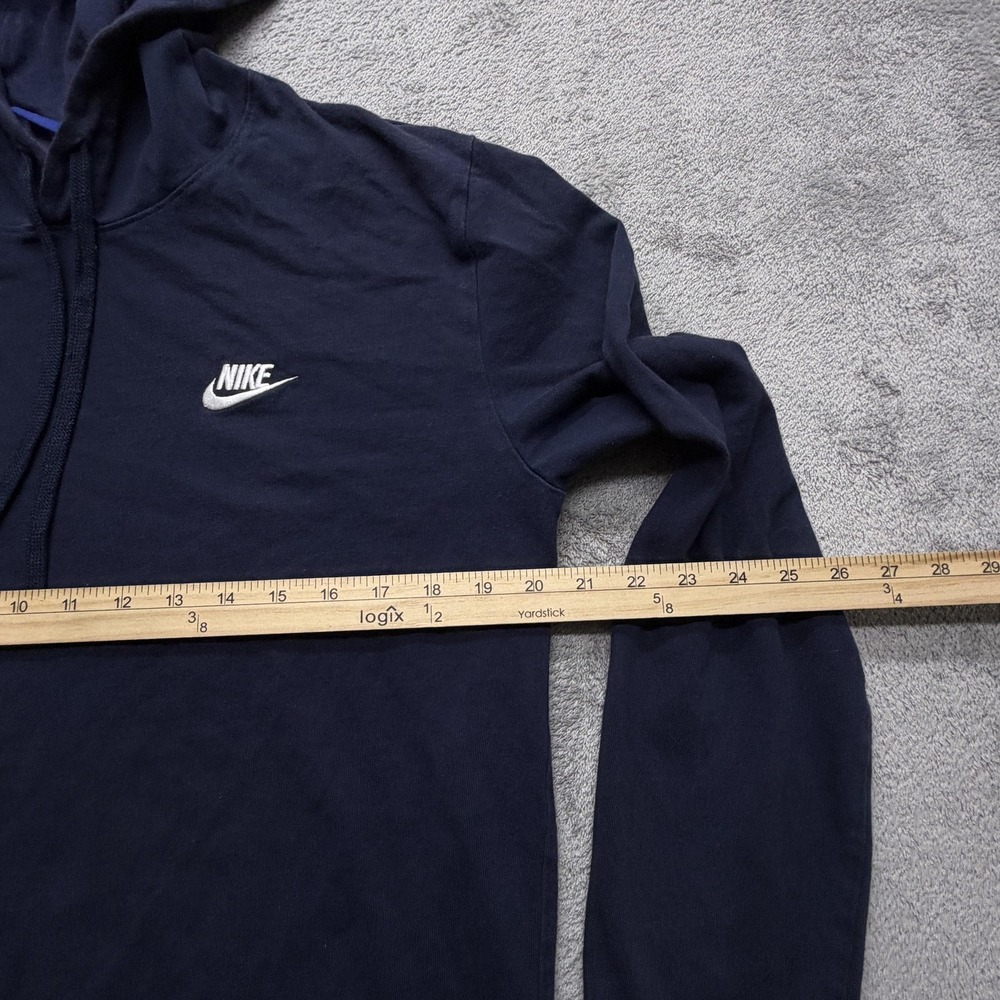Nike Hoodie Mens Large Navy Blue‎ Cotton Jersey Pullover Long Sleeve 807249-451 - Picture 3 of 10